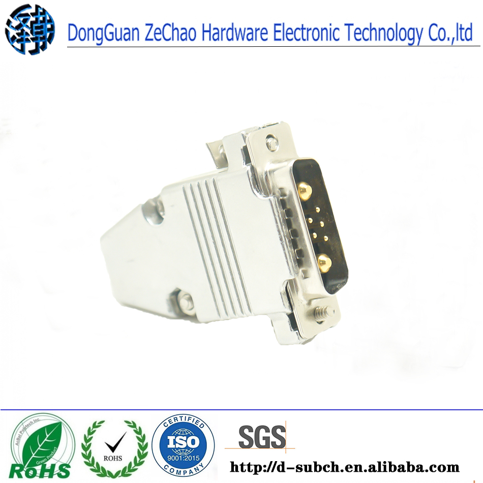 D-SUB 15p 26p 5W5 4W4 7W2 connector zinc alloy plated nickel metal hood