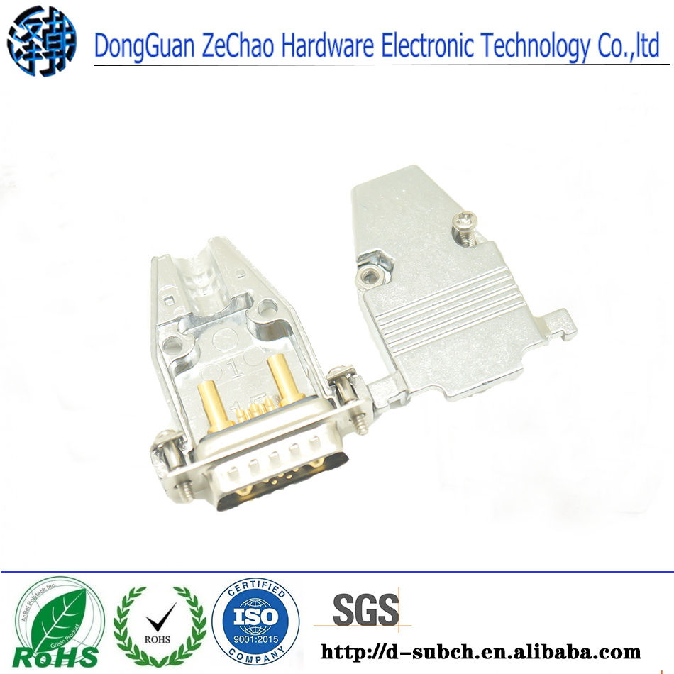 D-SUB 15p 26p 5W5 4W4 7W2 connector zinc alloy plated nickel metal hood