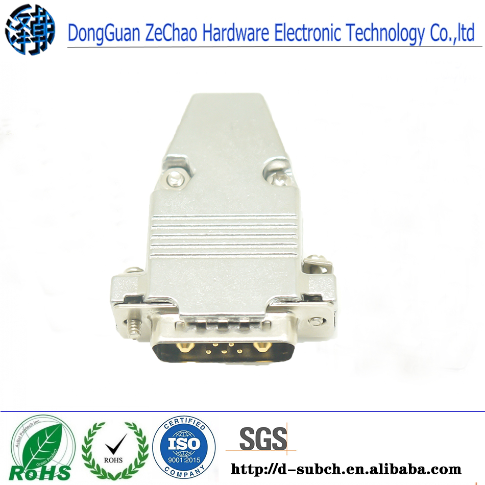 D-SUB 15p 26p 5W5 4W4 7W2 connector zinc alloy plated nickel metal hood