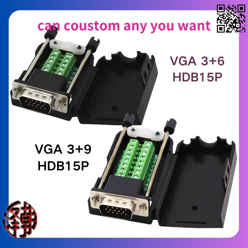 DB9 D-Sub Solderless Breakout Terminal Block Connector DIY Kit DB15 DB25 HDB 26P VGA15p 