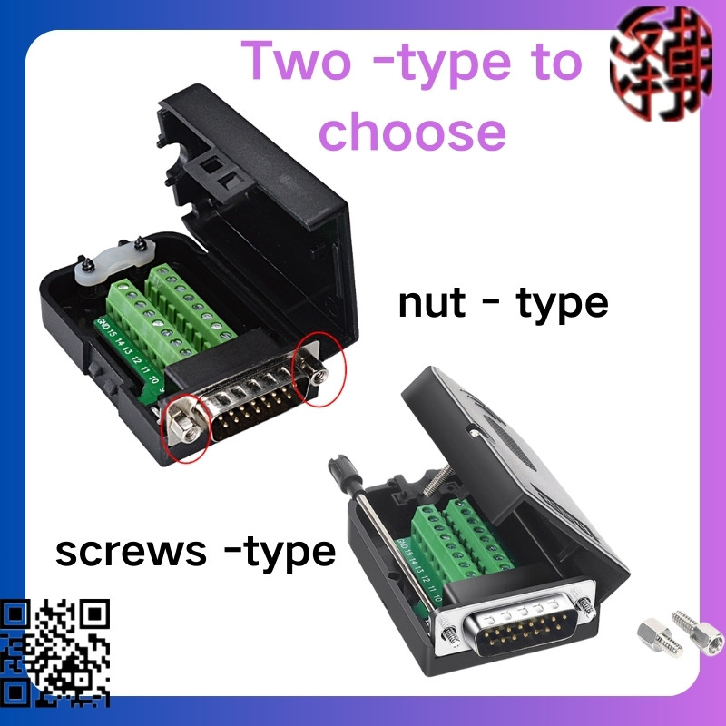 DB9 D-Sub Solderless Breakout Terminal Block Connector DIY Kit DB15 DB25 HDB 26P VGA15p 